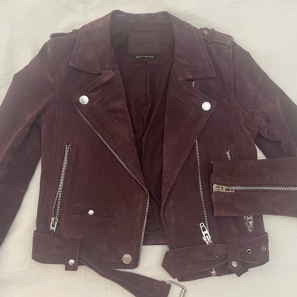 BlankNYC Moto Jacket - Plum XS